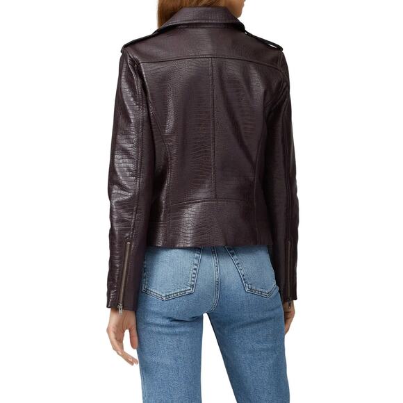 BB Dakota Lucky Lizard Faux Leather Biker Jacket Size Medium - Picture 4 of 11